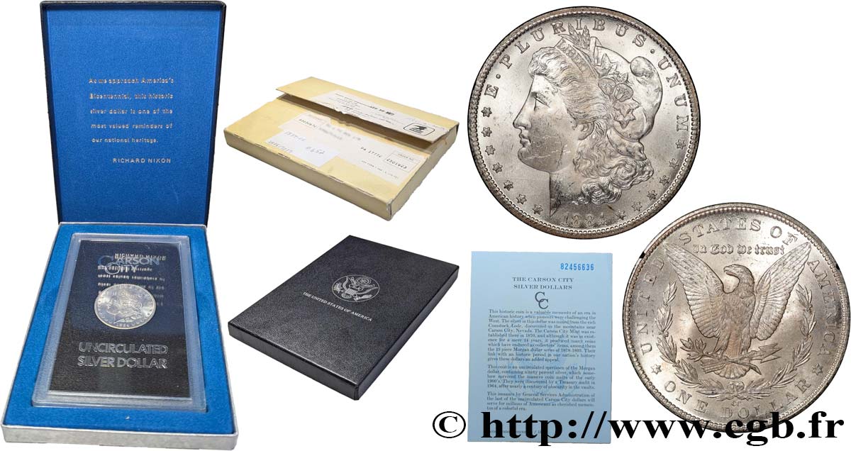 ÉTATS-UNIS D AMÉRIQUE 1 Dollar Morgan 1884 Carson City - CC FDC