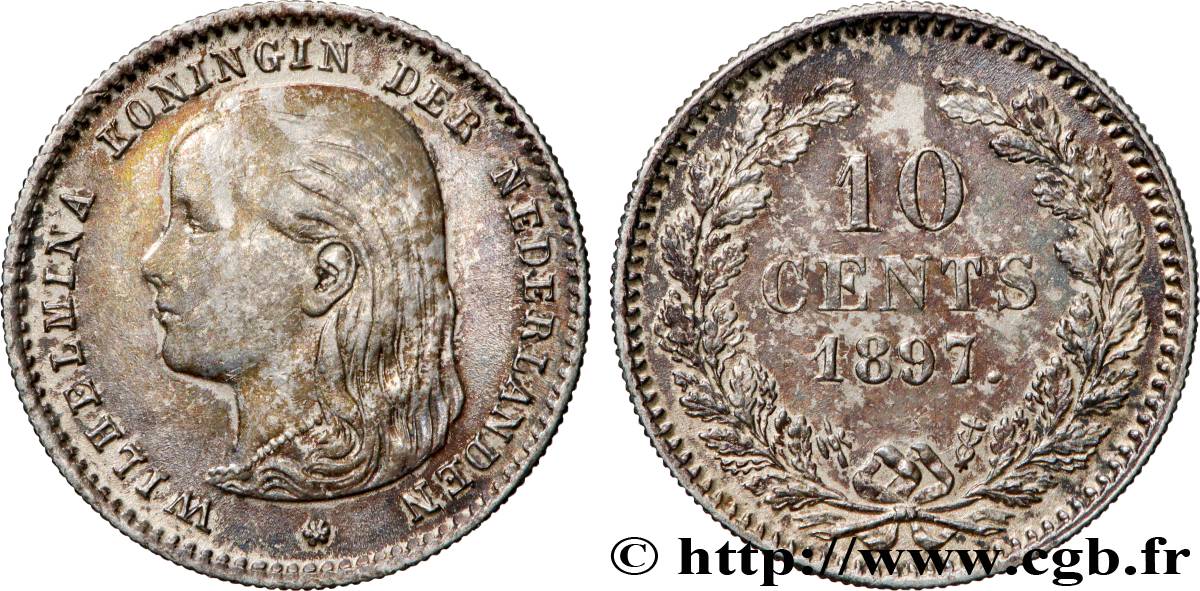 PAYS-BAS 10 Cents Wilhelmina 1897 Utrecht SUP