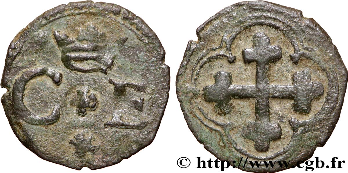 SAVOY - DUCHY OF SAVOY - CHARLES-EMMANUEL I Quart de sol (quarto di soldo) n.d. Aoste VF