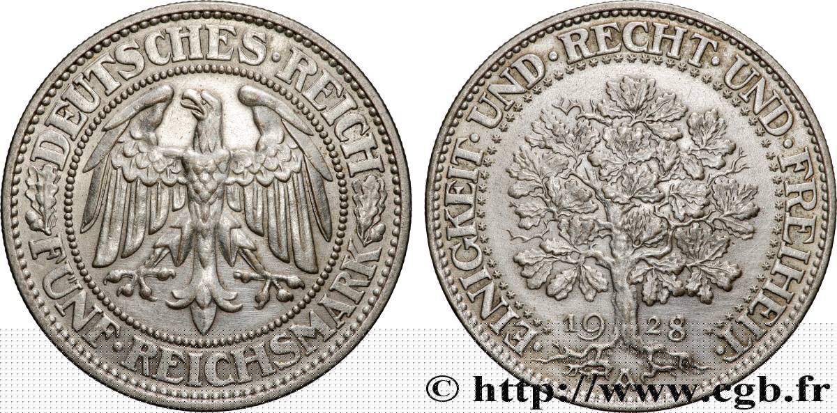 DEUTSCHLAND 5 Reichsmark 1928 Berlin VZ