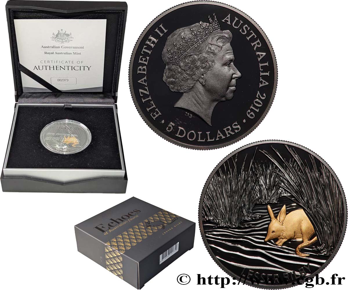 AUSTRALIA 5 Dollars Proof Faune Australienne - Lesser Bilby 2019 Perth MS
