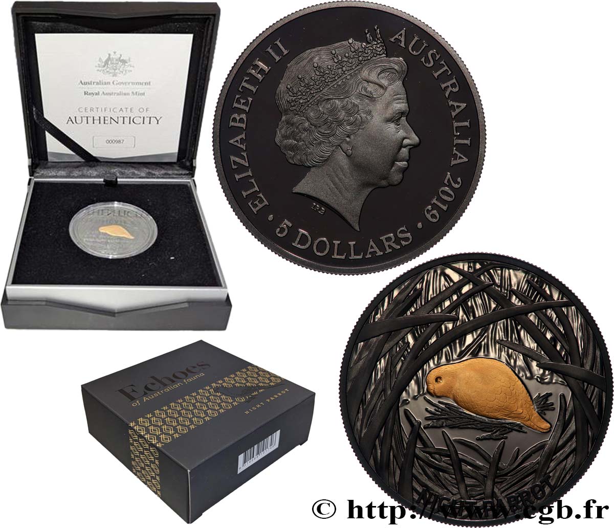 AUSTRALIE 5 Dollars Proof Faune Australienne - Night Parrot 2019 Perth FDC