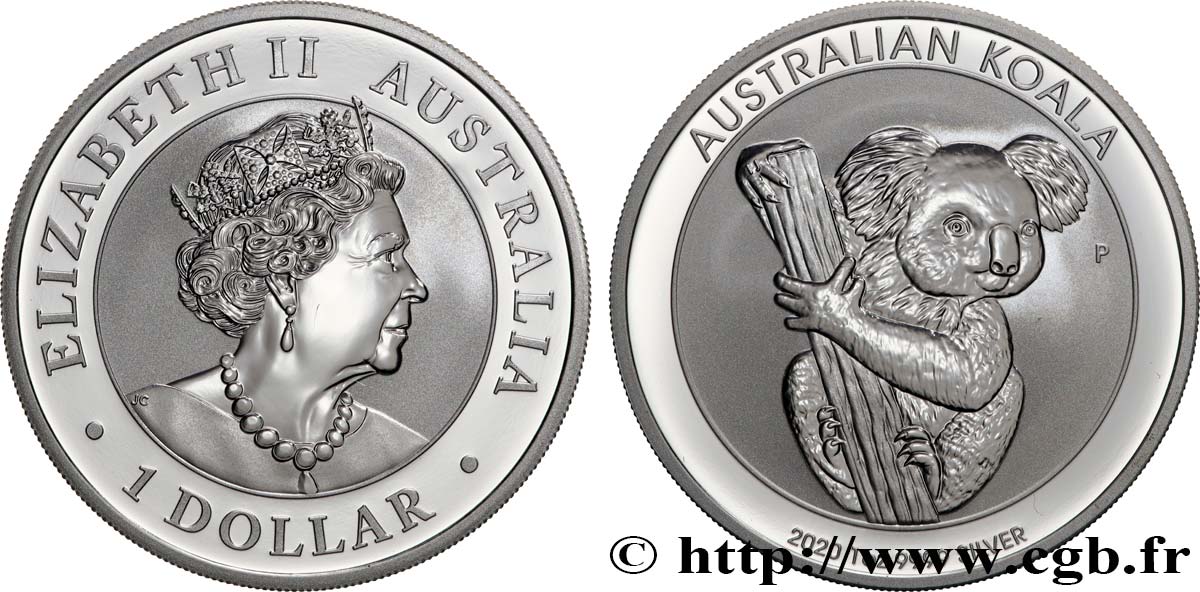 SILBER-INVESTMENT 1 Oz - 1 Dollar Koala 2020  ST