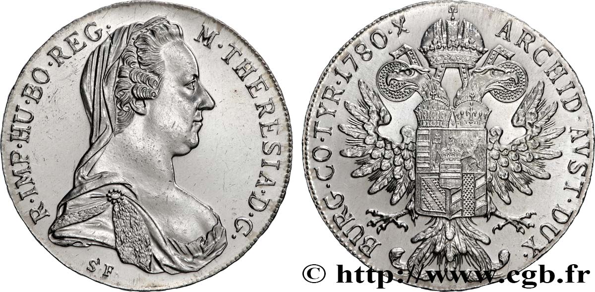 SILBER-INVESTMENT 1 Thaler (REFRAPPE) Marie-Thérèse 1780 Vienne VZ