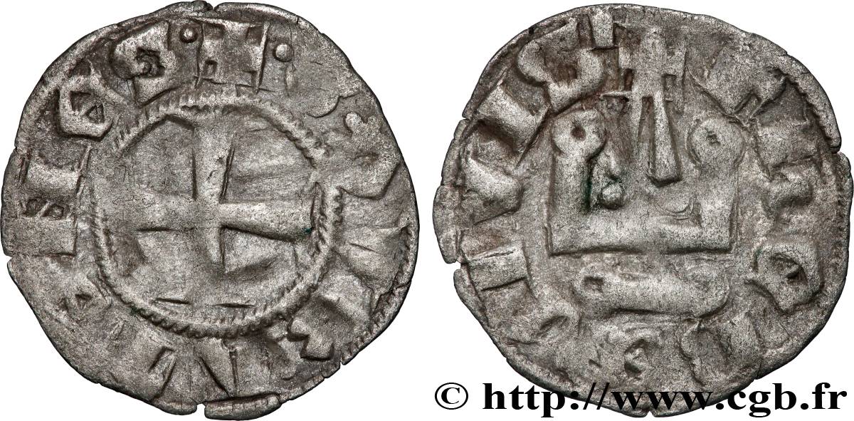CROISADES - DUCHÉ D ATHÈNES - GUILLAUME DE LA ROCHE OU MINORITÉ DE GUI II DE LA ROCHE  Denier tournois n.d.  TB+