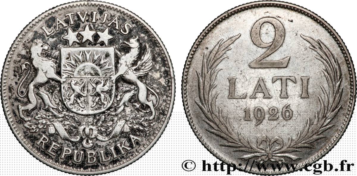 LATVIA 2 Lati 1926 XF