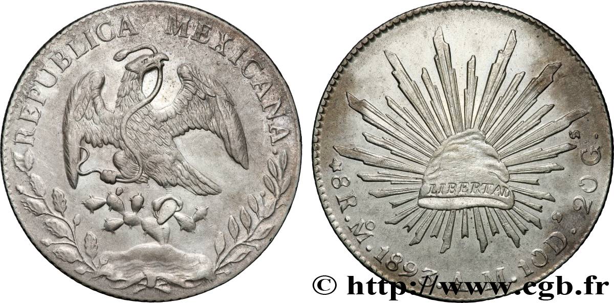 MEXIQUE 8 Reales 1893 Mexico SUP
