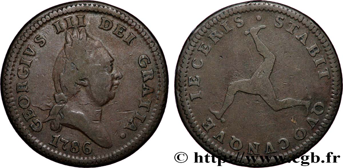 ÎLE DE MAN 1 Penny Georges III 1786  TB+