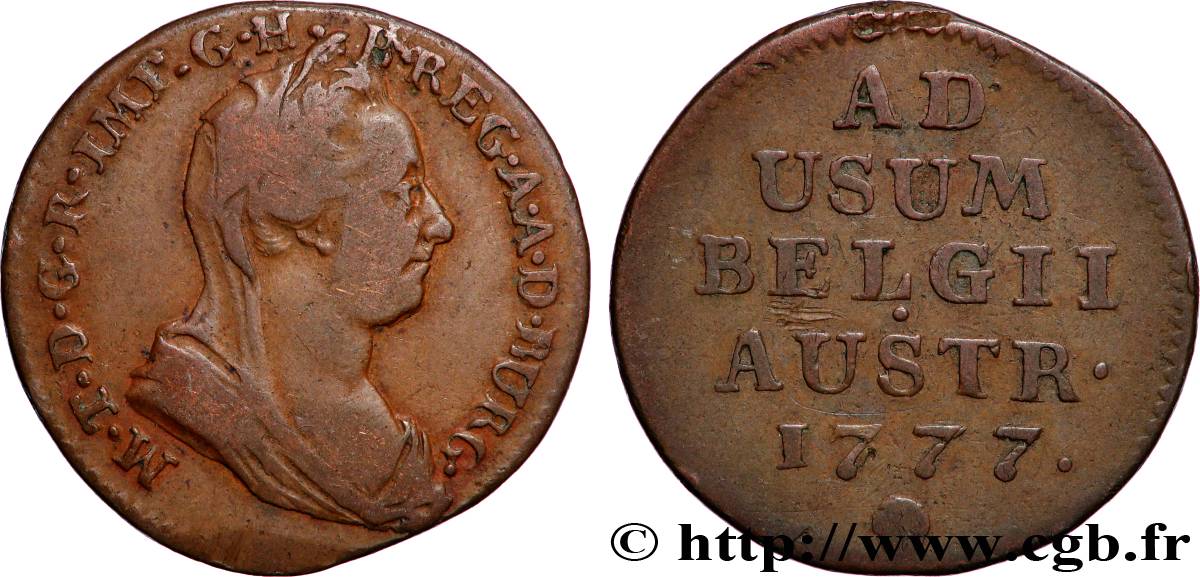 BELGIUM - AUSTRIAN NETHERLANDS 1 Liard Marie-Thérèse 1777 Bruxelles XF