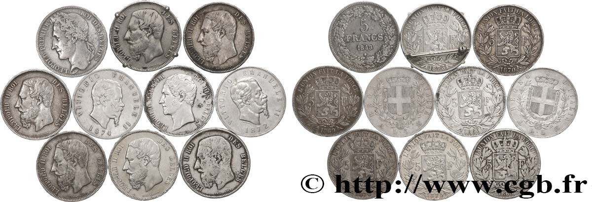 PLATA INVERSIÓN Lot de 10 écus de 5 Francs Union Latine n.d. BC