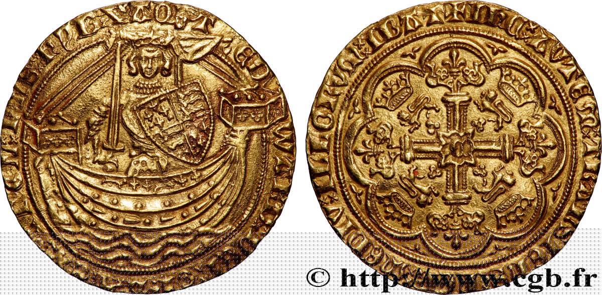 ANGLETERRE - ROYAUME D ANGLETERRE- ÉDOUARD III Noble d or n.d. Londres TTB+