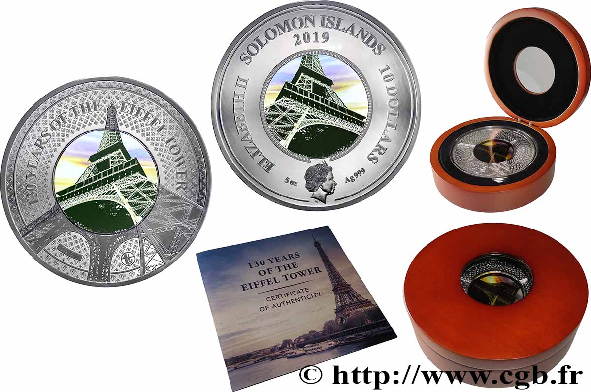 SOLOMON ISLANDS 10 Dollars Proof Tour Eiffel 2019  MS