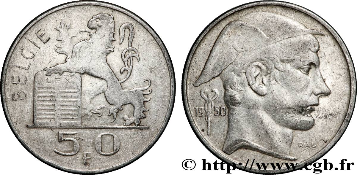 BELGIQUE 50 Francs légende flamande 1950 TTB