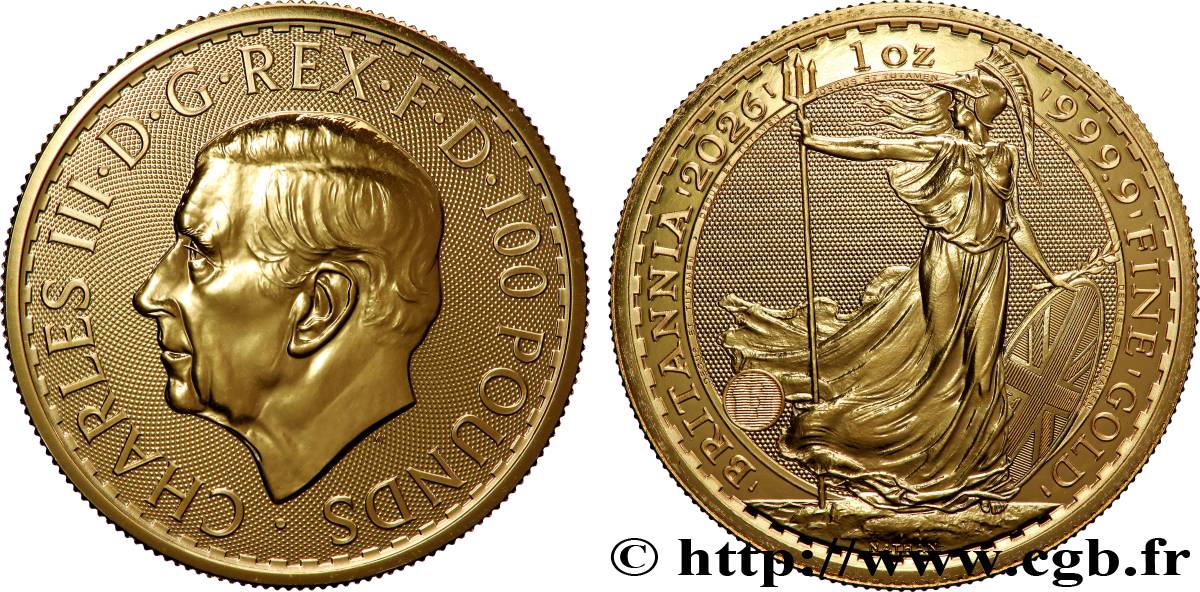 OR, PALLADIUM ET PLATINE INVESTISSEMENT 1 Oz - 100 Pounds Britannia  2026  FDC