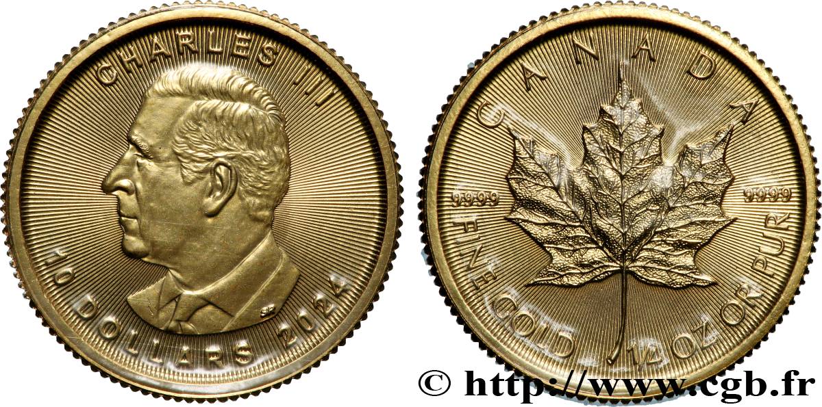 OR, PALLADIUM ET PLATINE INVESTISSEMENT 1/4 Oz - 10 Dollars or mapple leaf 2024 FDC