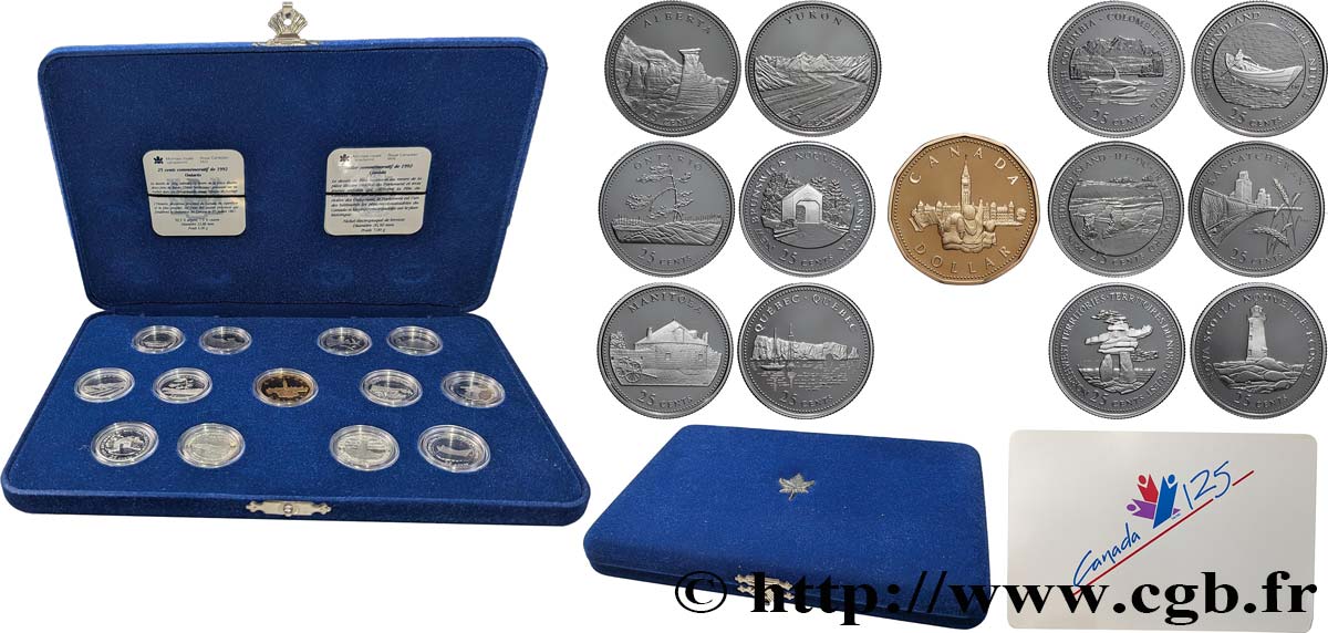 CANADA Coffret 25 Cents 125e anniversaire de la Confédération 1992 FDC