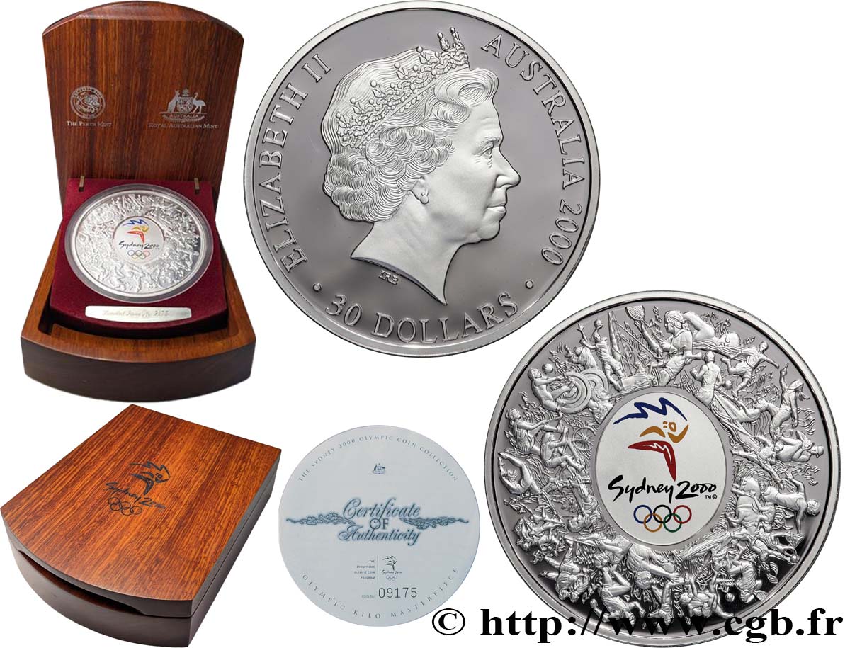 AUSTRALIE 30 Dollars Proof Elisabeth II / Jeux Olympique de Sydney 2000  FDC