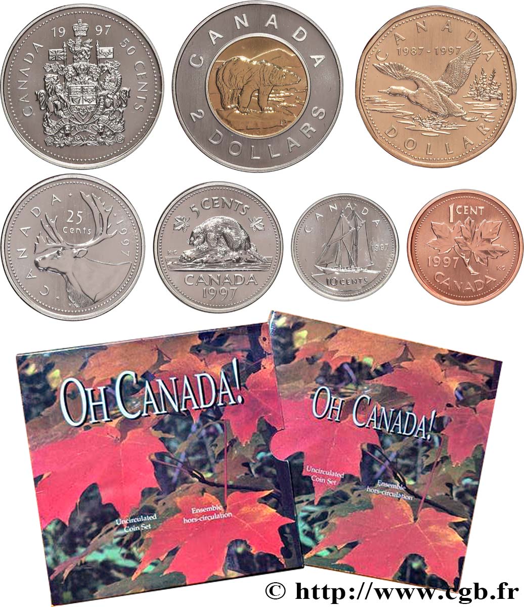 CANADA Série 7 monnaies 1997 FDC