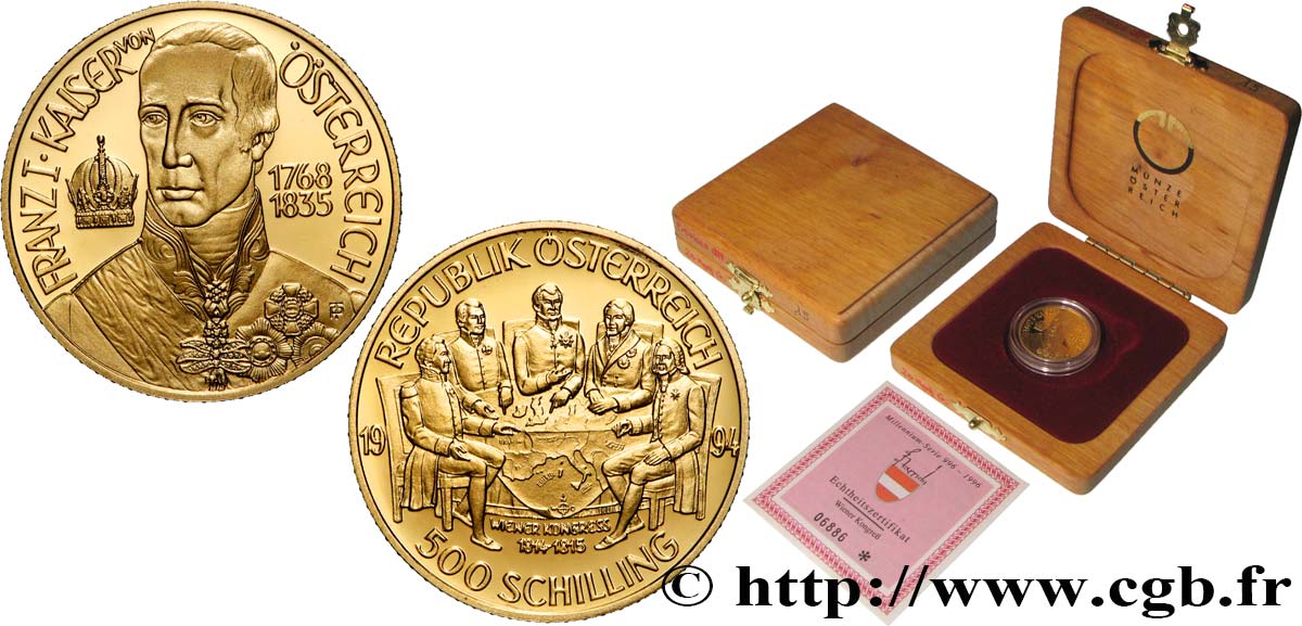 AUTRICHE 500 Schilling congrès de Vienne 1994 FDC