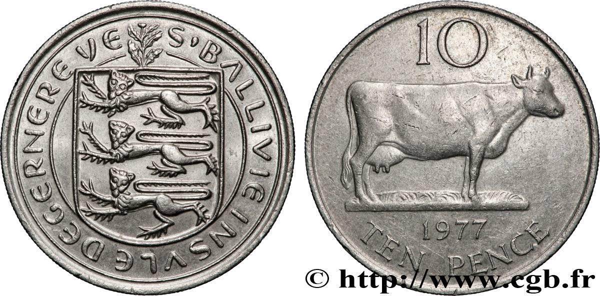 GUERNESEY 10 Pence 1977 Llantrisant SUP
