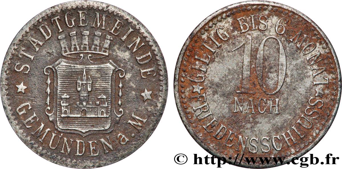 ALLEMAGNE - Notgeld 10 Pfennig Gemünden am Main (Bavière) N.D.  TB+