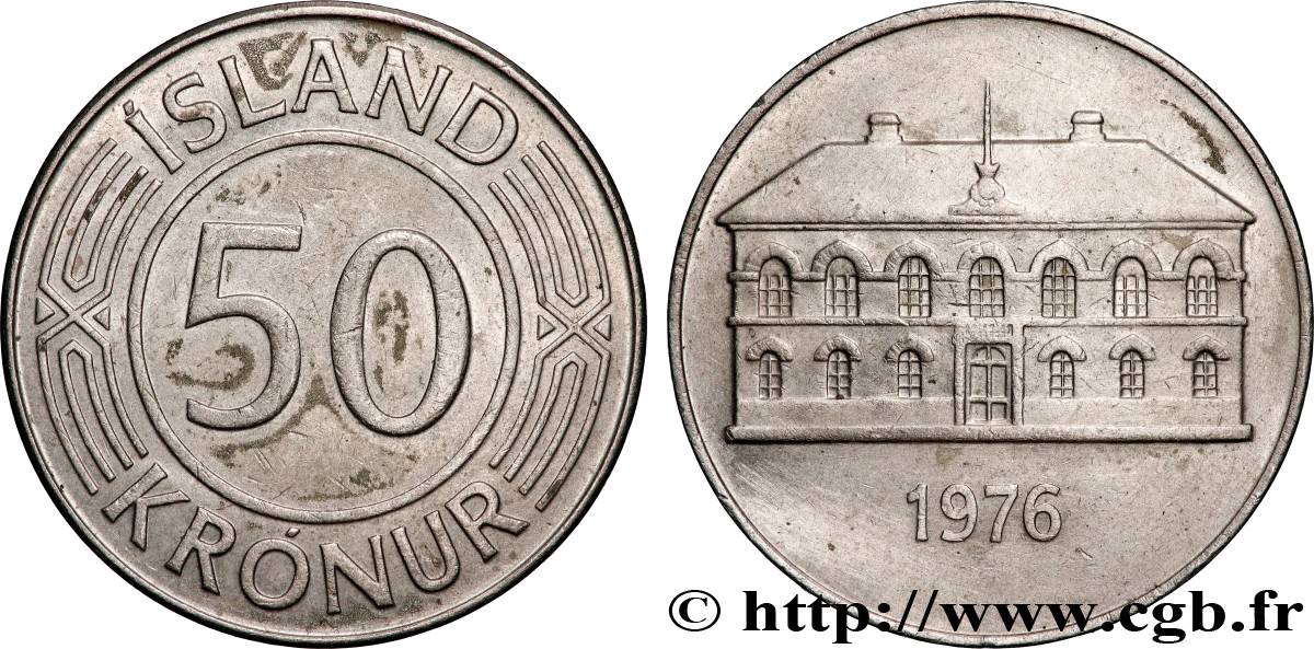 ICELAND 50 Kronur parlement à Reykjavik 1976 Llantrisant AU