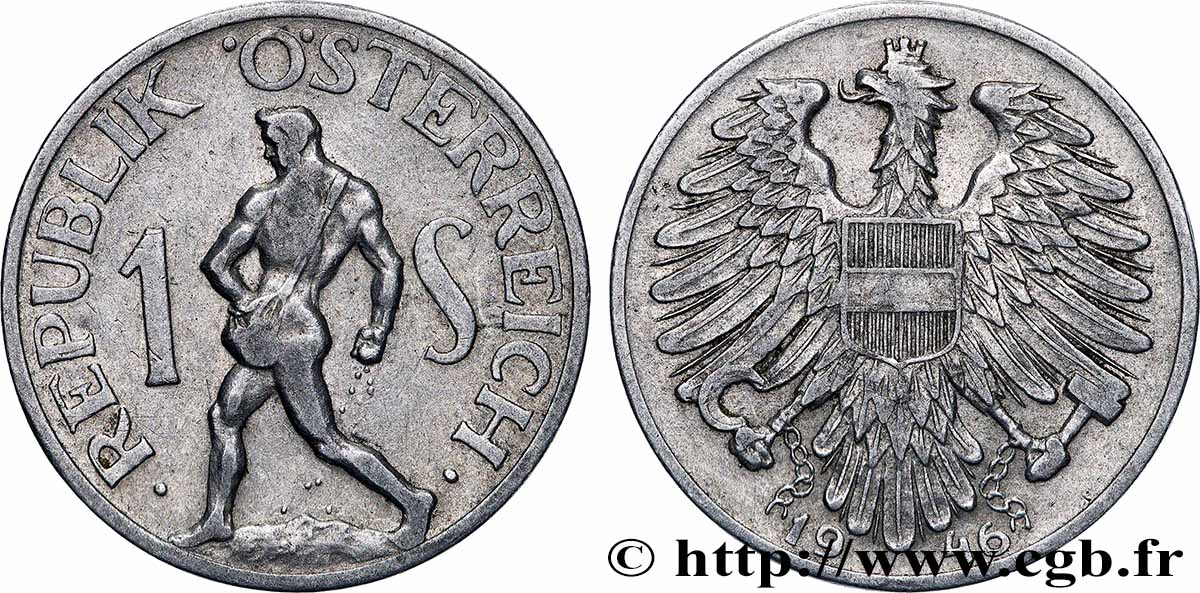 AUSTRIA 1 Schilling 1946 Vienne AU
