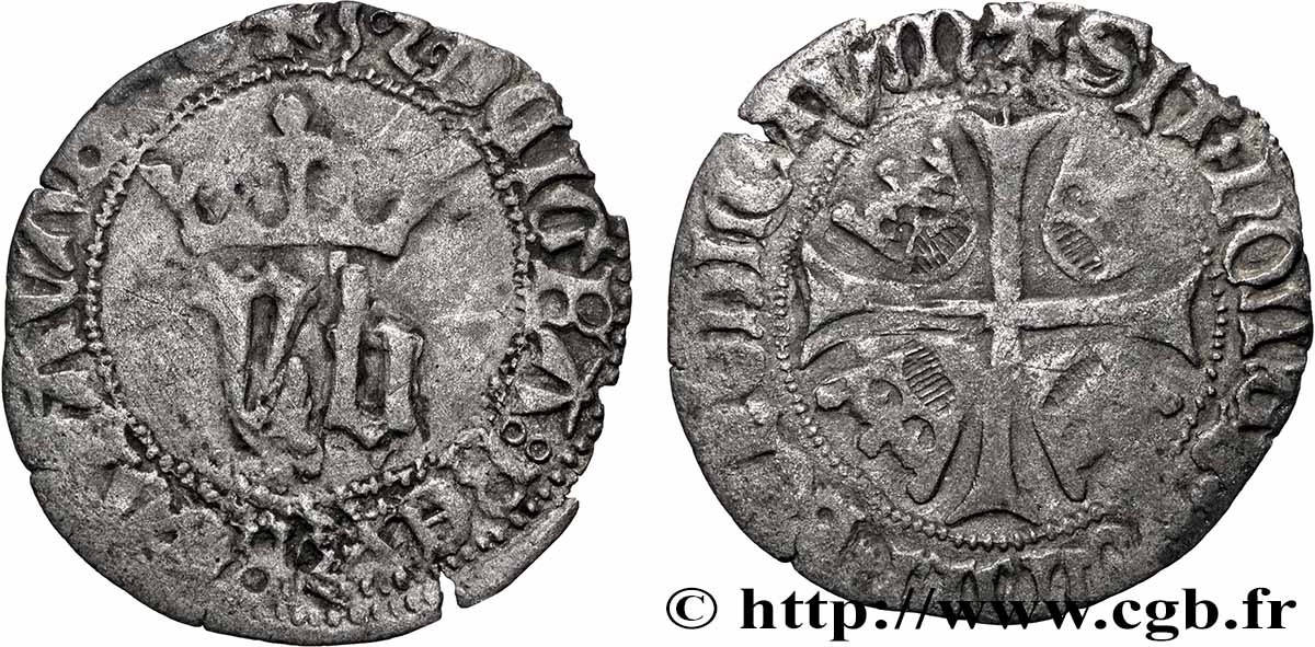 NAVARRE - ROYAUME DE NAVARRE - JEAN Ier (II D ARAGON) ET BLANCHE II Blanc n.d. TB+/TB