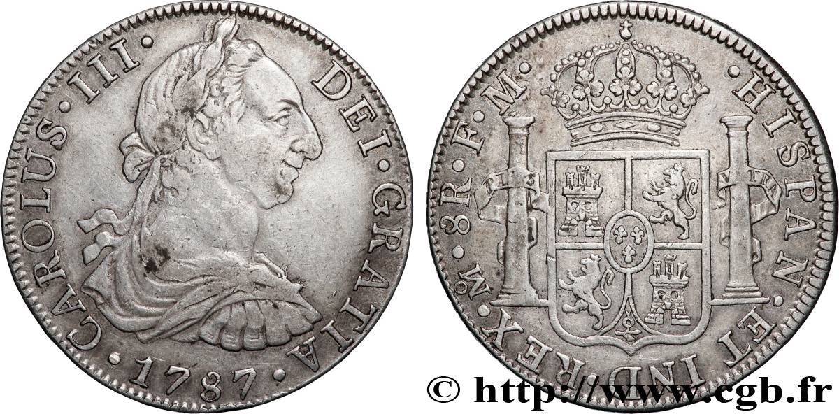 MEXICO - CHARLES III 8 Reales 1787 Mexico XF