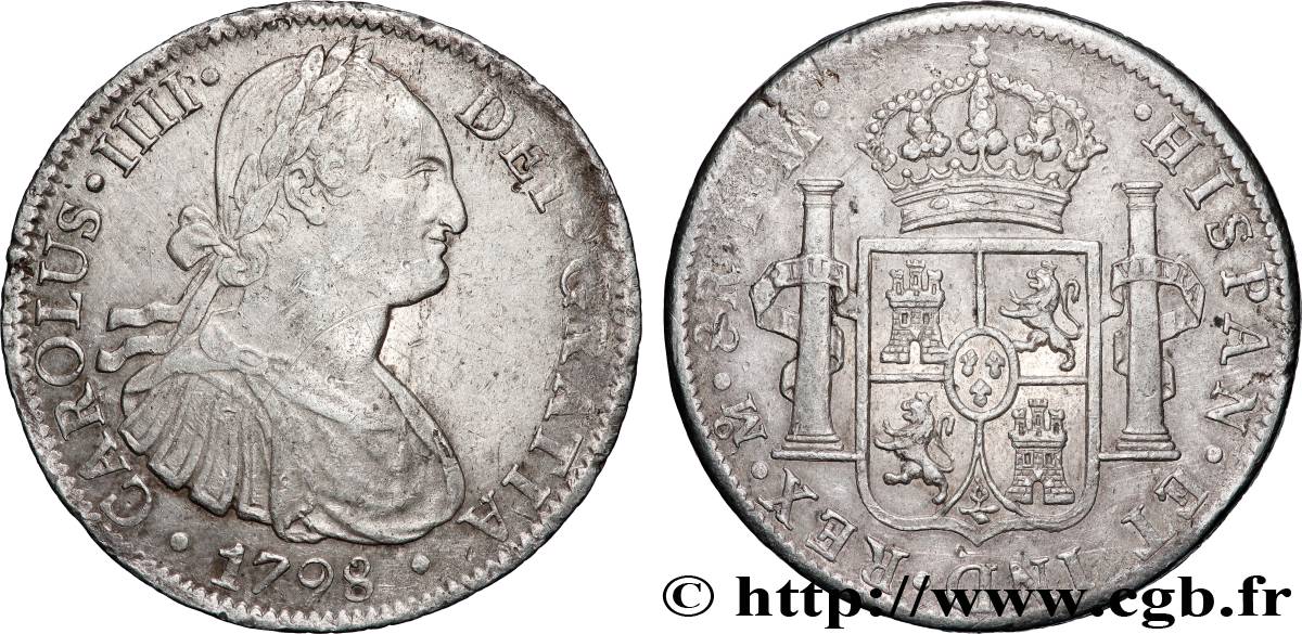 MEXICO 8 Reales Charles IV 1798 Mexico VF/XF