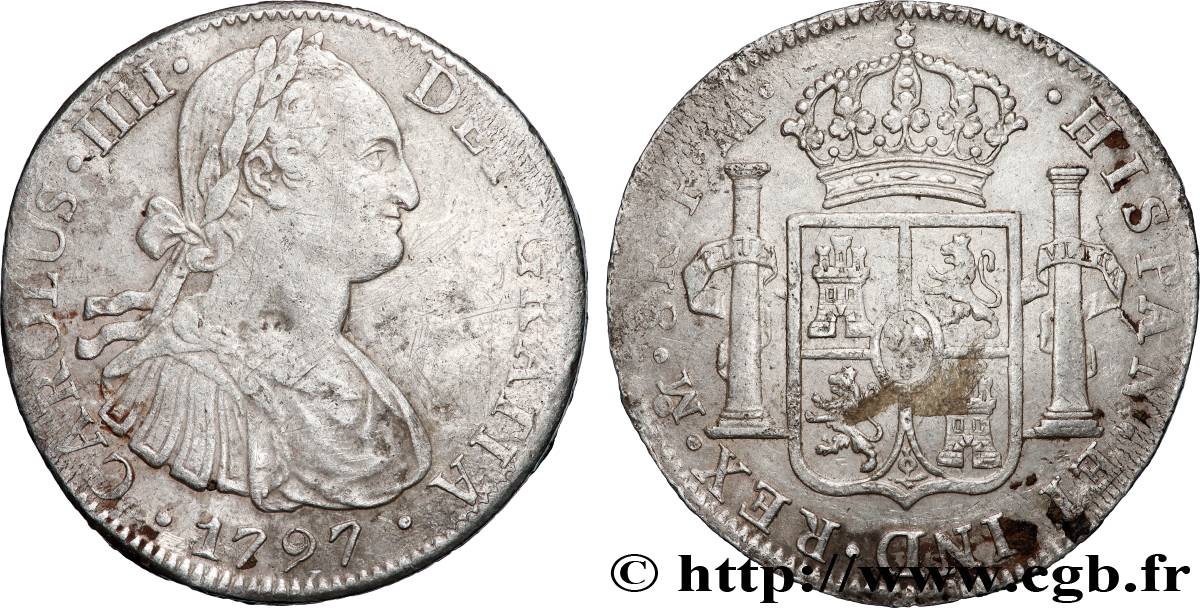 MEXICO - CHARLES IV 8 Reales 1797 Mexico VF