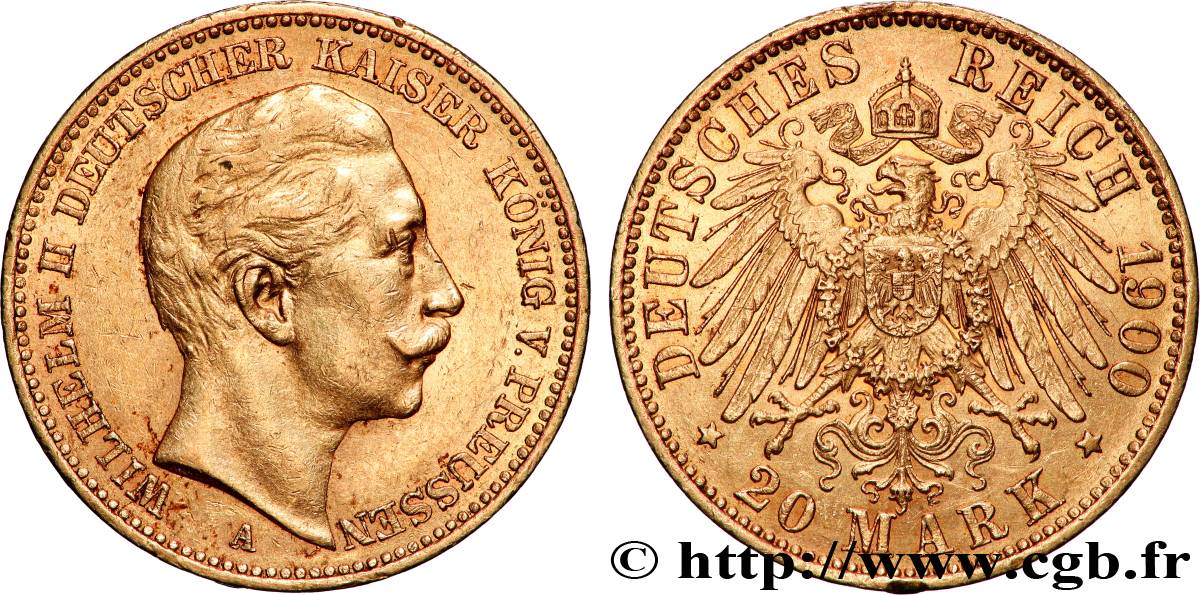 OR, PALLADIUM ET PLATINE INVESTISSEMENT 20 Mark Guillaume II 1900 Berlin TTB+