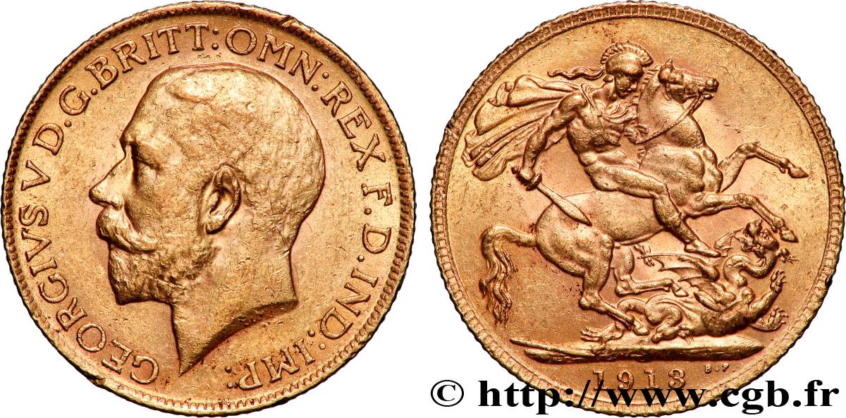 OR, PALLADIUM ET PLATINE INVESTISSEMENT 1 Souverain Georges V 1913 Londres TTB+