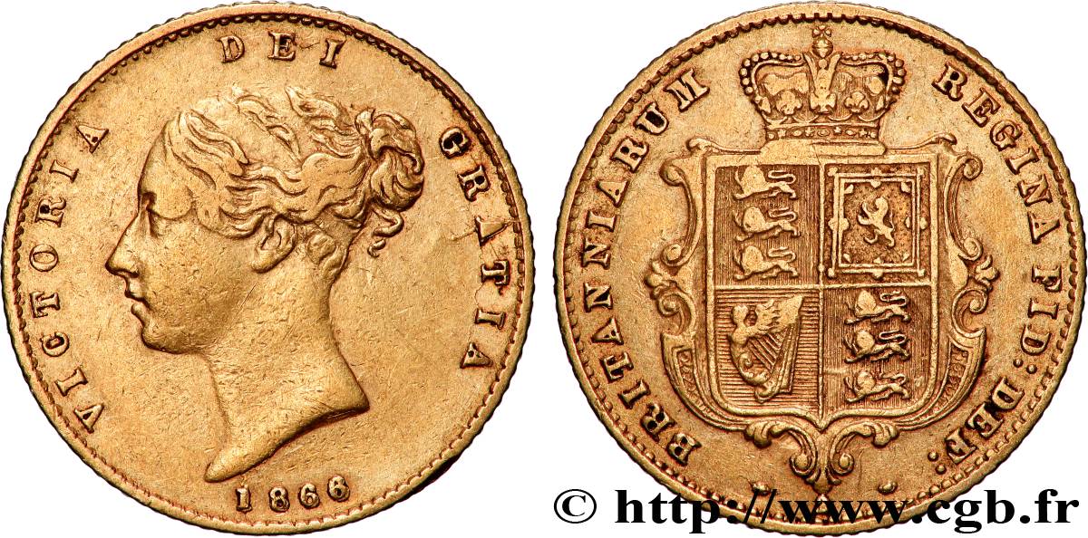 OR, PALLADIUM ET PLATINE INVESTISSEMENT 1/2 Souverain 1866 Londres TB+