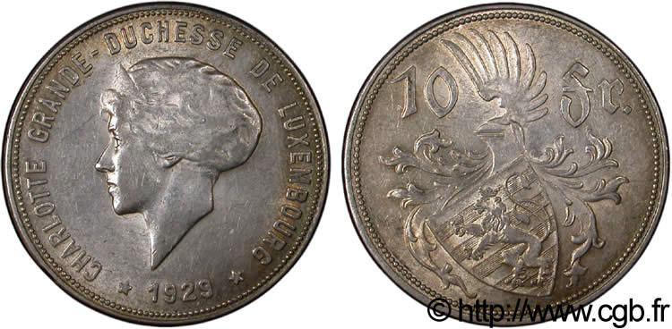 LUXEMBOURG 10 Francs Princesse Charlotte 1929  TTB+ 