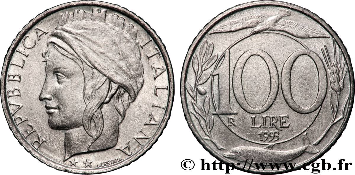 ITALIE 100 Lire allégorie de l’Italie 1993 Rome - R SUP