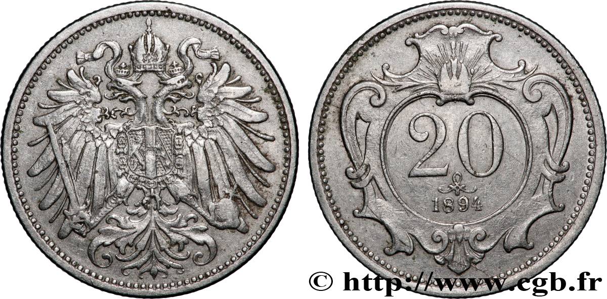 AUTRICHE 20 Heller 1894 Vienne SUP