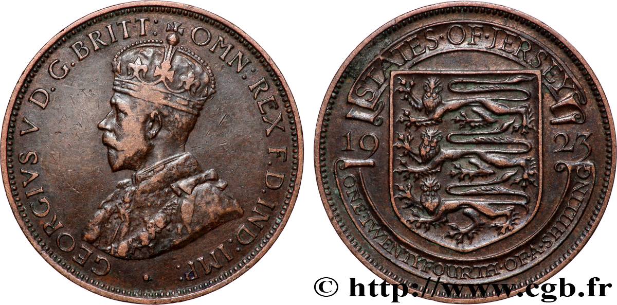 JERSEY 1/24 Shilling Georges V 1e type 1923 TTB