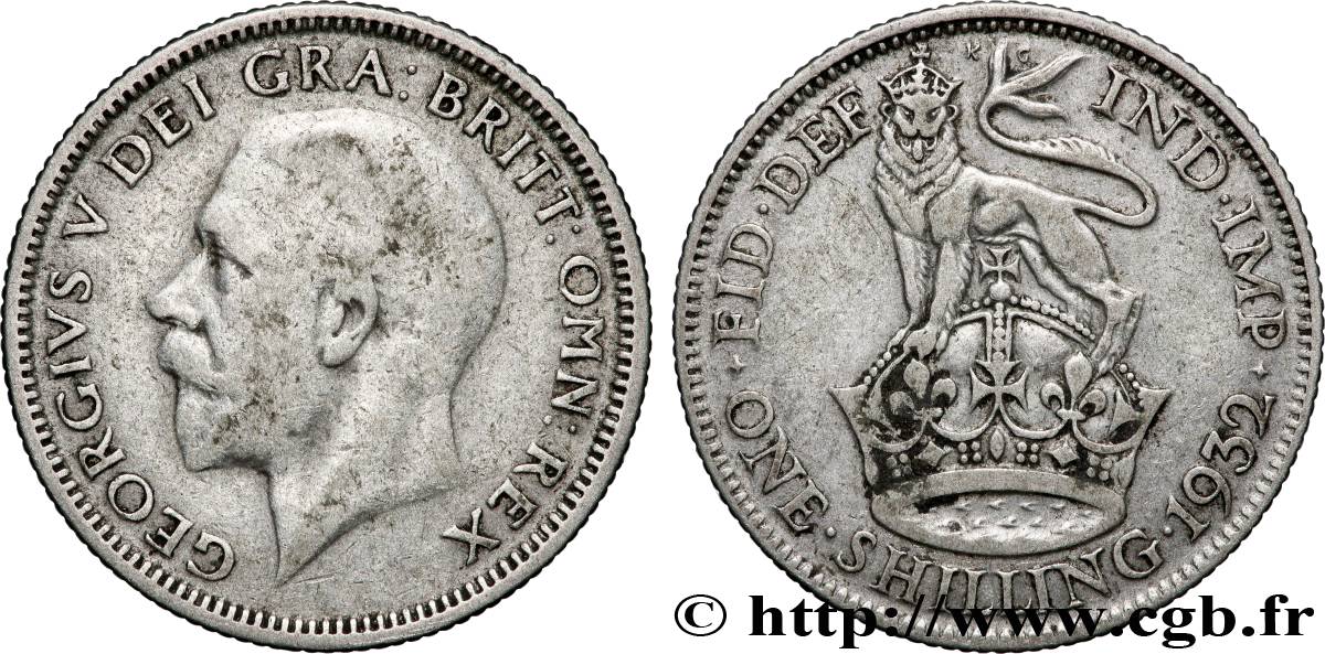 REINO UNIDO 1 Shilling Georges V 1932 Londres BC+