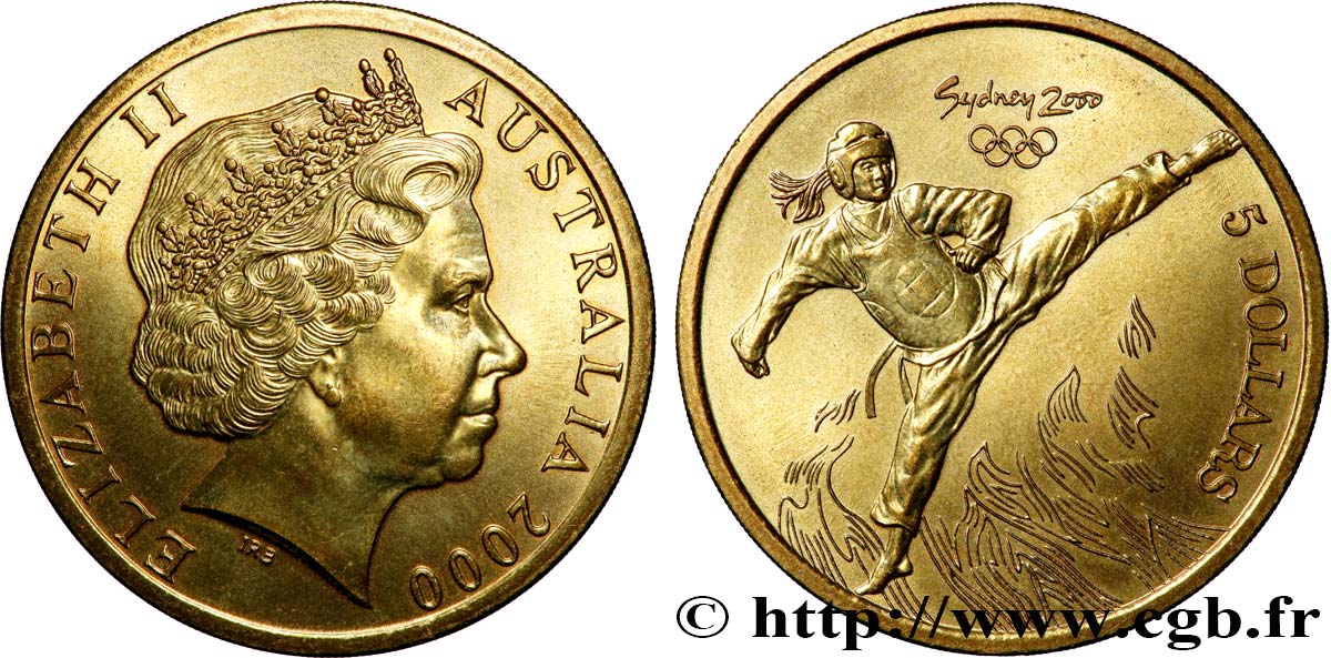 AUSTRALIEN 5 Dollars J.O. de Sydney : taekwondo 2000 fST