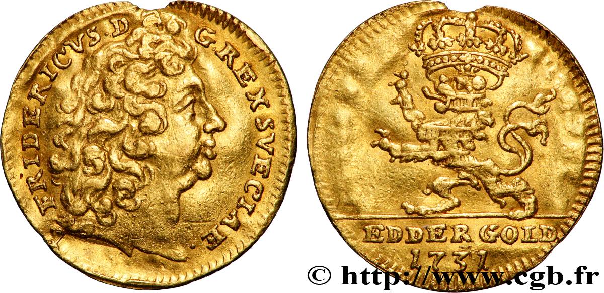 ALLEMAGNE - LANDGRAVIAT DE HESSE-CASSEL - FRÉDÉRIC Ier 1/2 Ducat 1731 Cassel TTB+