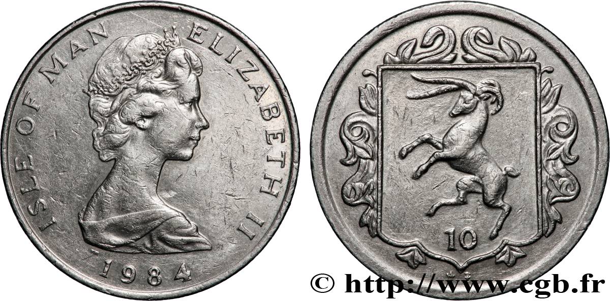 ÎLE DE MAN 10 Pence Cinquième centenaire du Collège of Arms 1984 Pobjoy Mint TTB+