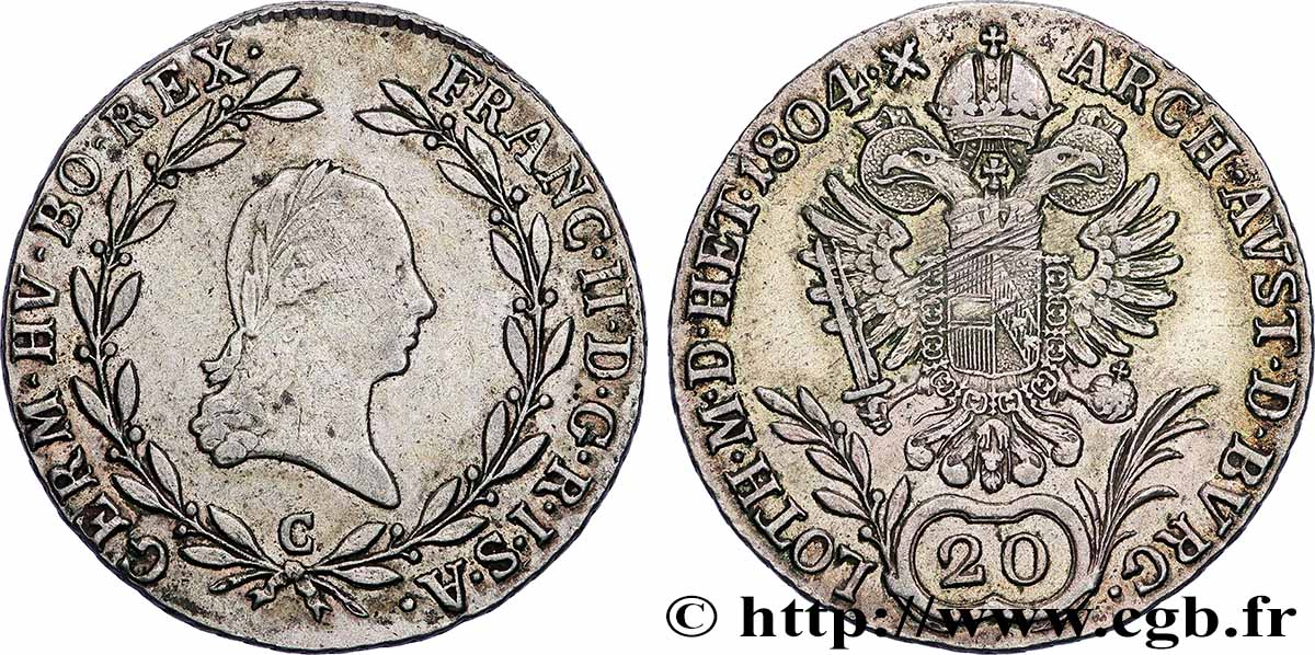 AUTRICHE 20 Kreuzer François II 1806 Prague TTB