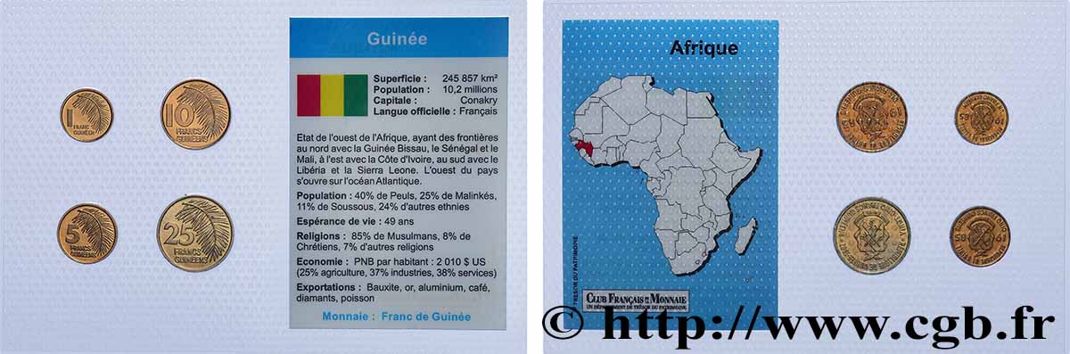 GUINEA Lot 4 monnaies 1985-1987 MS