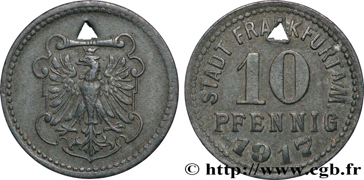ALLEMAGNE - Notgeld 10 Pfennig Francfort 1917 TTB