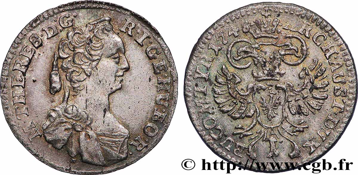 AUTRICHE - TYROL 1 Kreuzer Marie Thérèse d’Autriche 1748 Hall TTB+