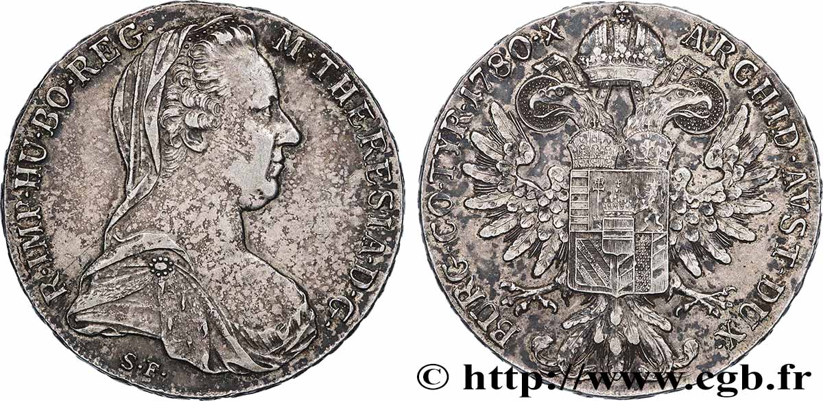 ARGENT D INVESTISSEMENT 1 Thaler (REFRAPPE) Marie-Thérèse 1780 Vienne SUP