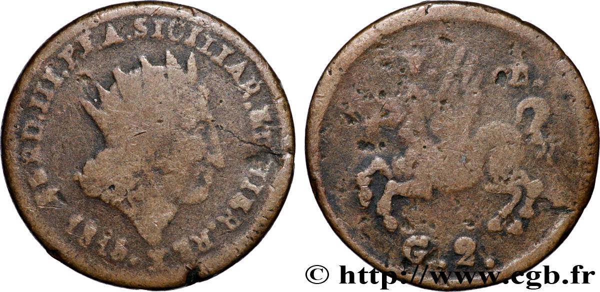 ITALIEN - KÖNIGREICH SIZILIEN - FERDINAND III. 2 Grani 1815 S