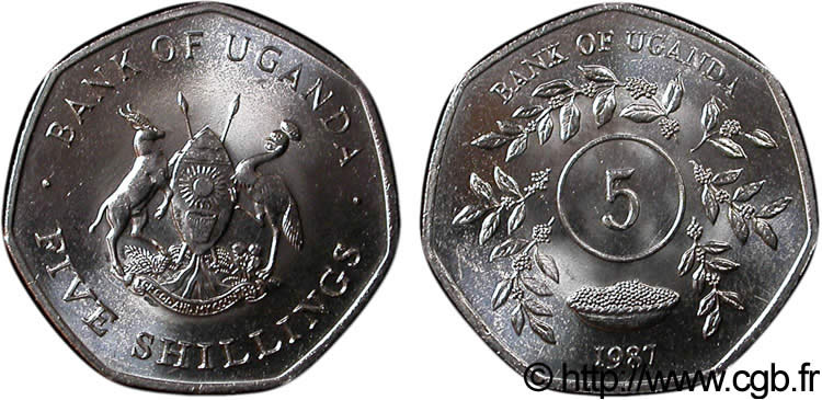 OUGANDA 5 Shillings 1987  SPL 