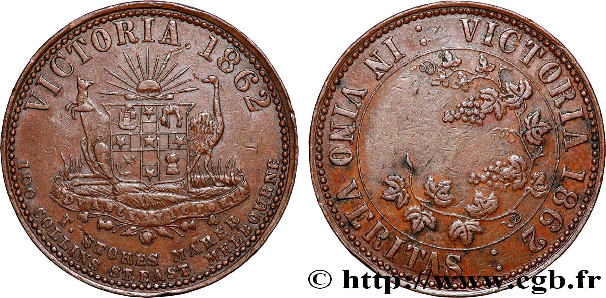 AUSTRALIE Token de 1 Penny 1862 TTB